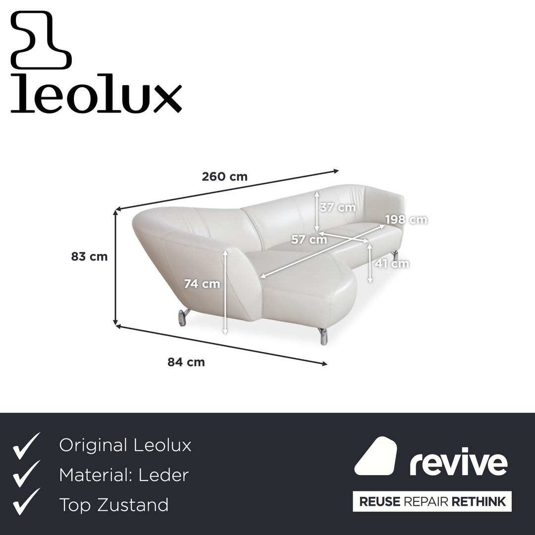 Leolux Pupilla Leder Ecksofa Creme Sofa Couch