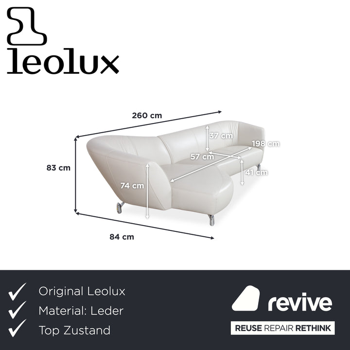 Leolux Pupilla Leder Ecksofa Creme Sofa Couch