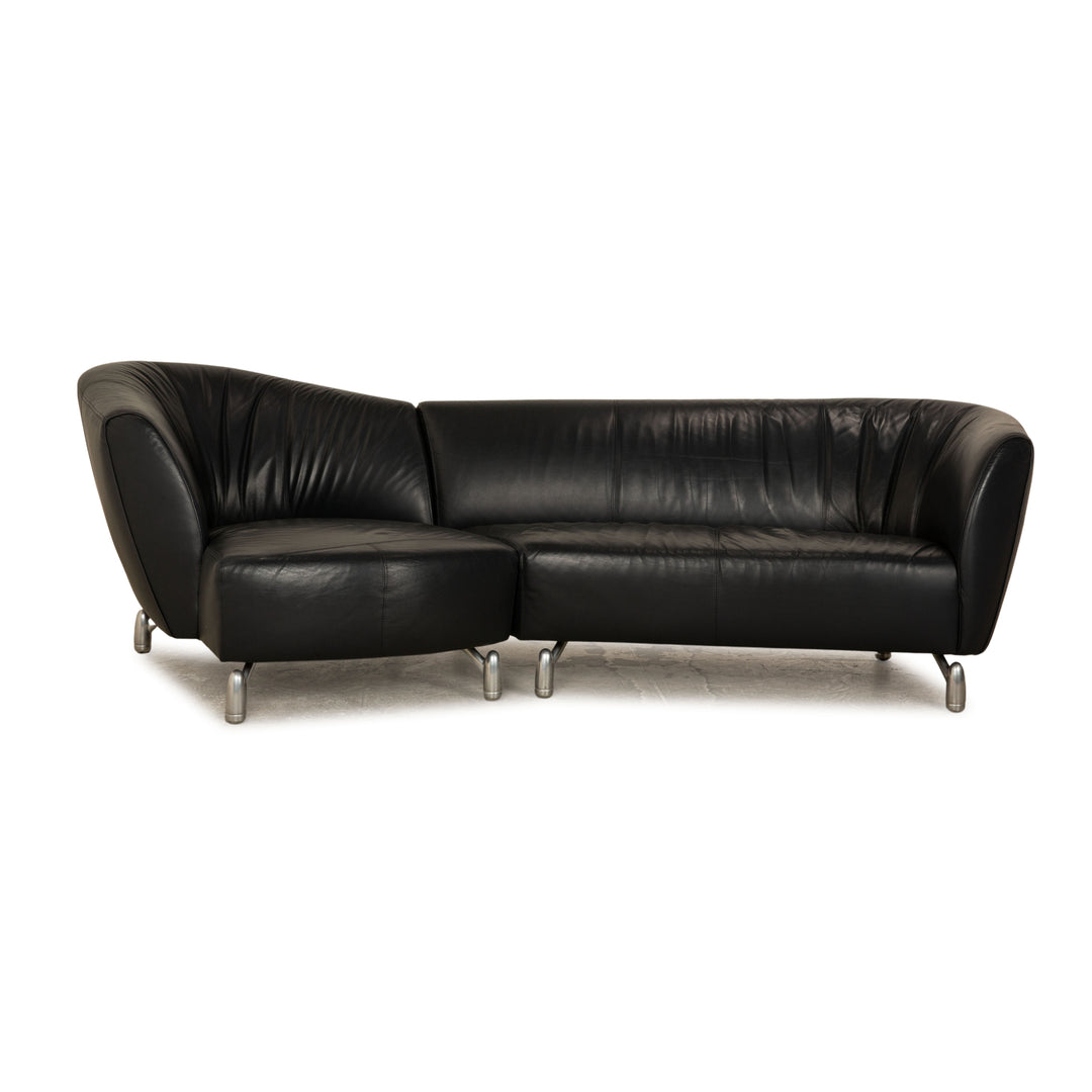 Leolux Pupilla Leder Ecksofa Dunkelblau Sofa Couch