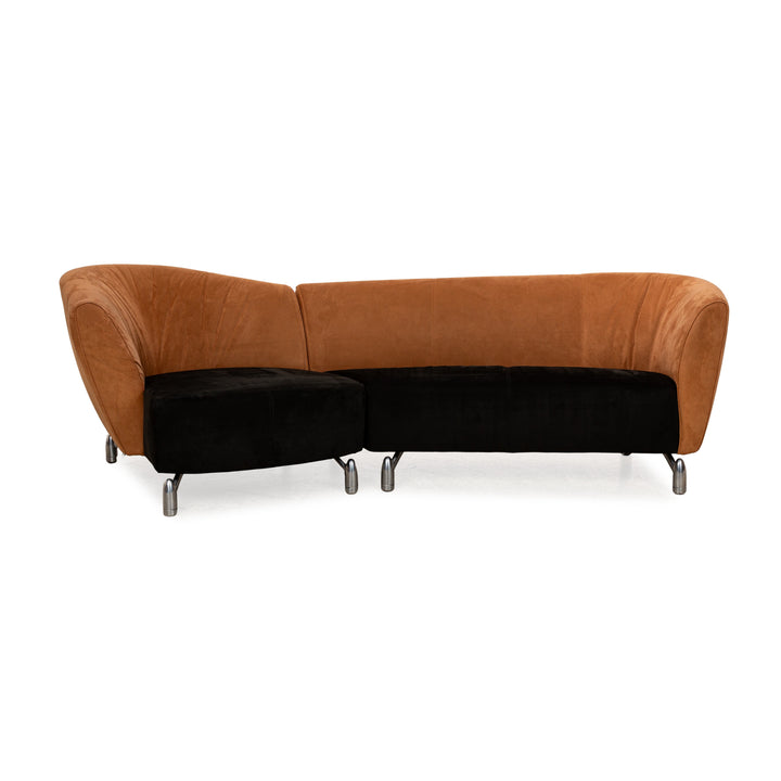 Leolux Pupilla Fabric Corner Sofa Brown Black Sofa Couch