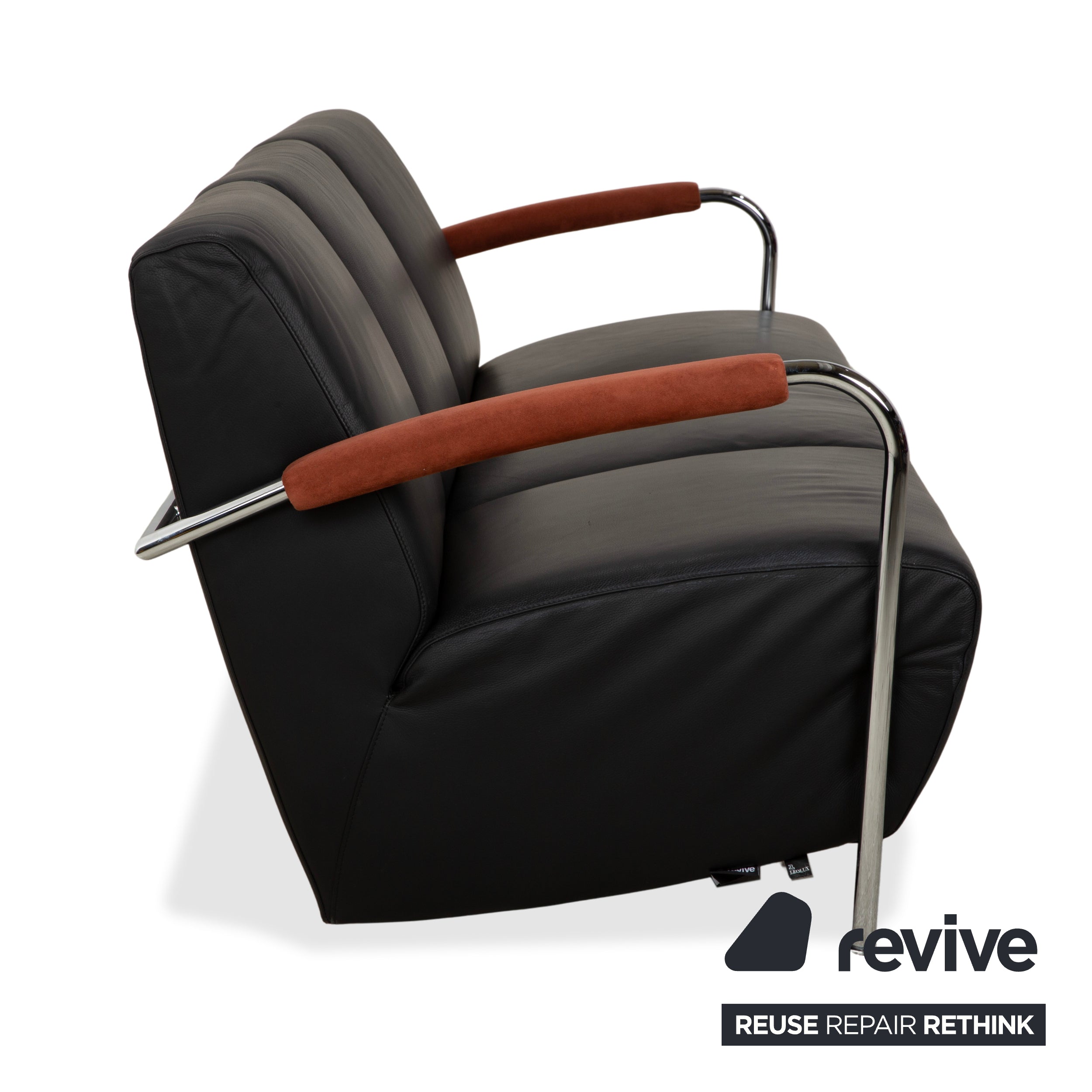 Leolux Scylla Leder Dreisitzer Schwarz Sofa Couch