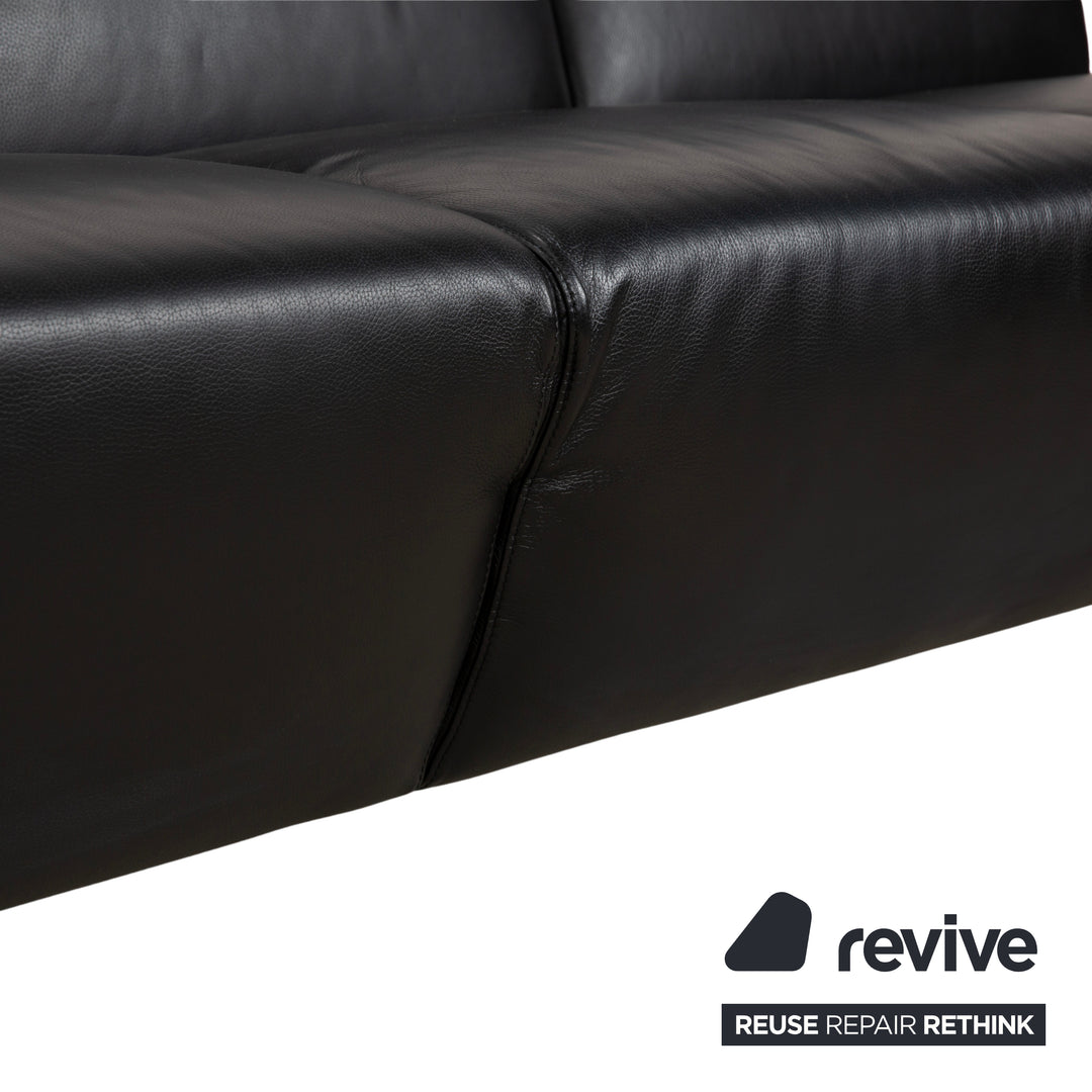 Leolux Scylla Leder Dreisitzer Schwarz Sofa Couch
