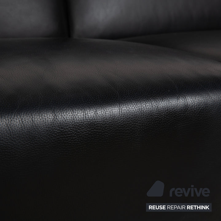 Leolux Scylla Leder Dreisitzer Schwarz Sofa Couch