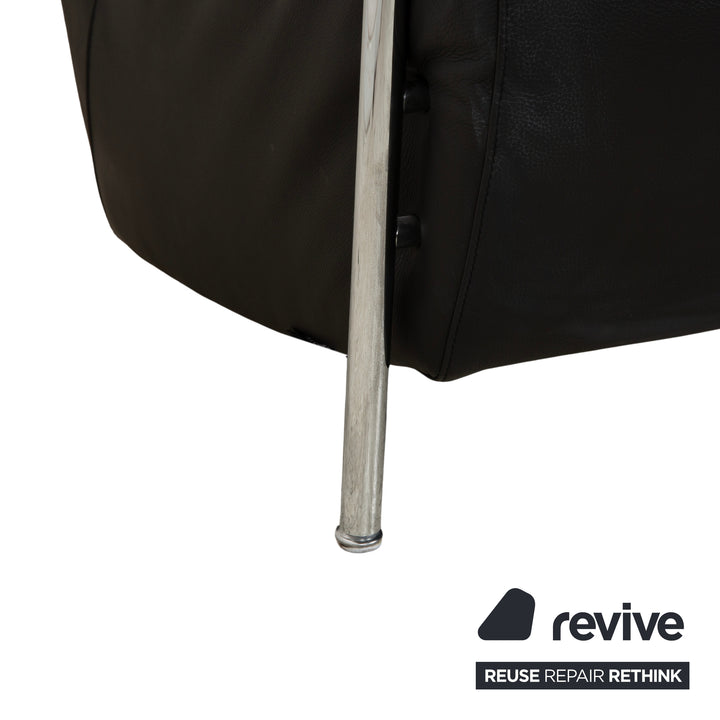 Leolux Scylla Leder Dreisitzer Schwarz Sofa Couch