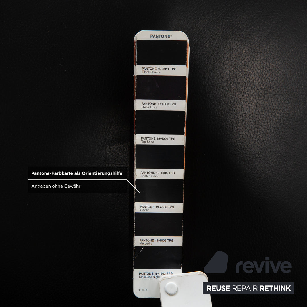 Canapé trois places en cuir noir Leolux Scylla