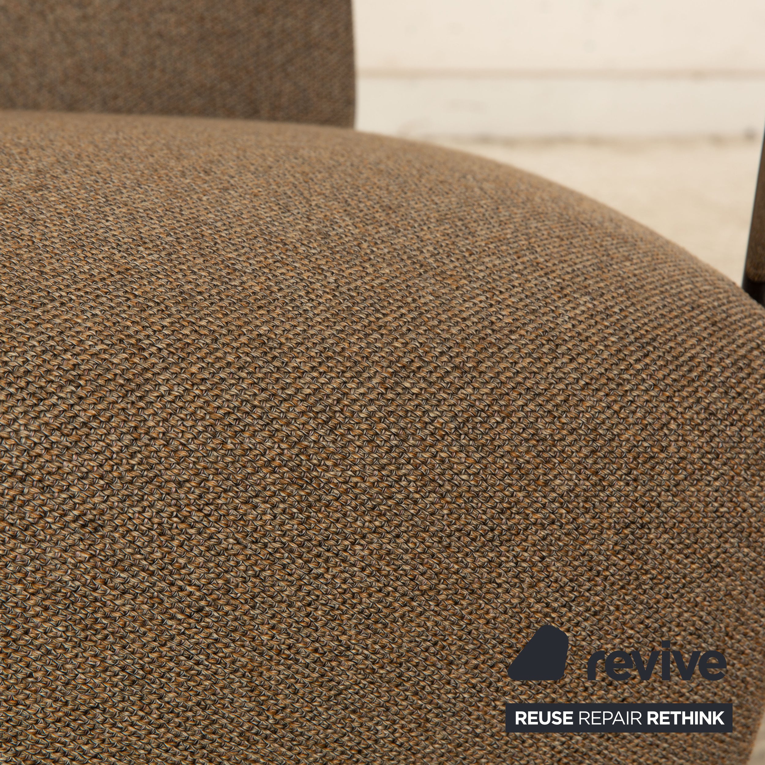 Leolux Scylla fabric armchair set brown leather