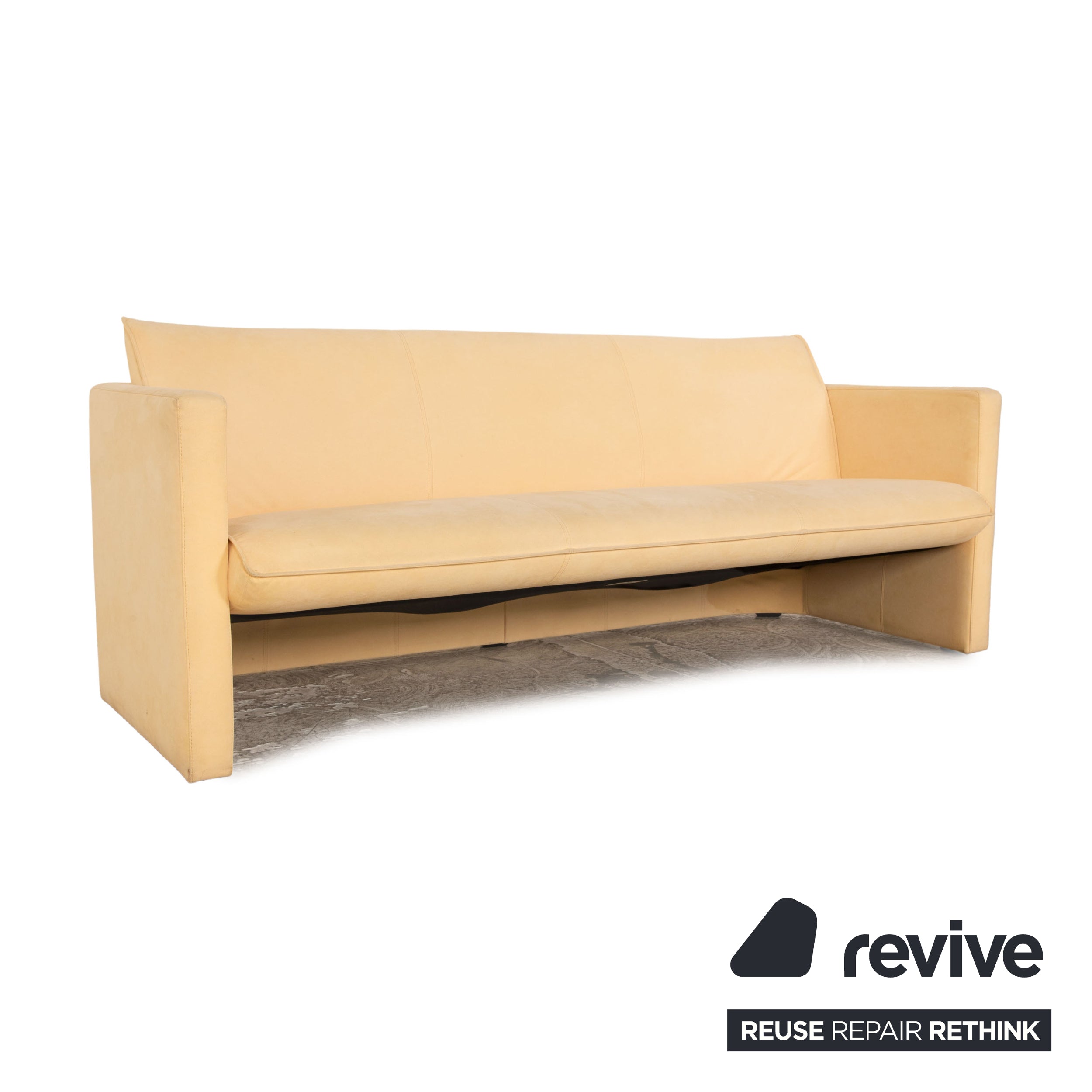 Leolux Stoff Dreisitzer Beige Sofa Couch