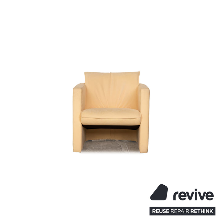 Leolux Stoff Sofa Garnitur Beige Dreisitzer 2x Sessel Couch