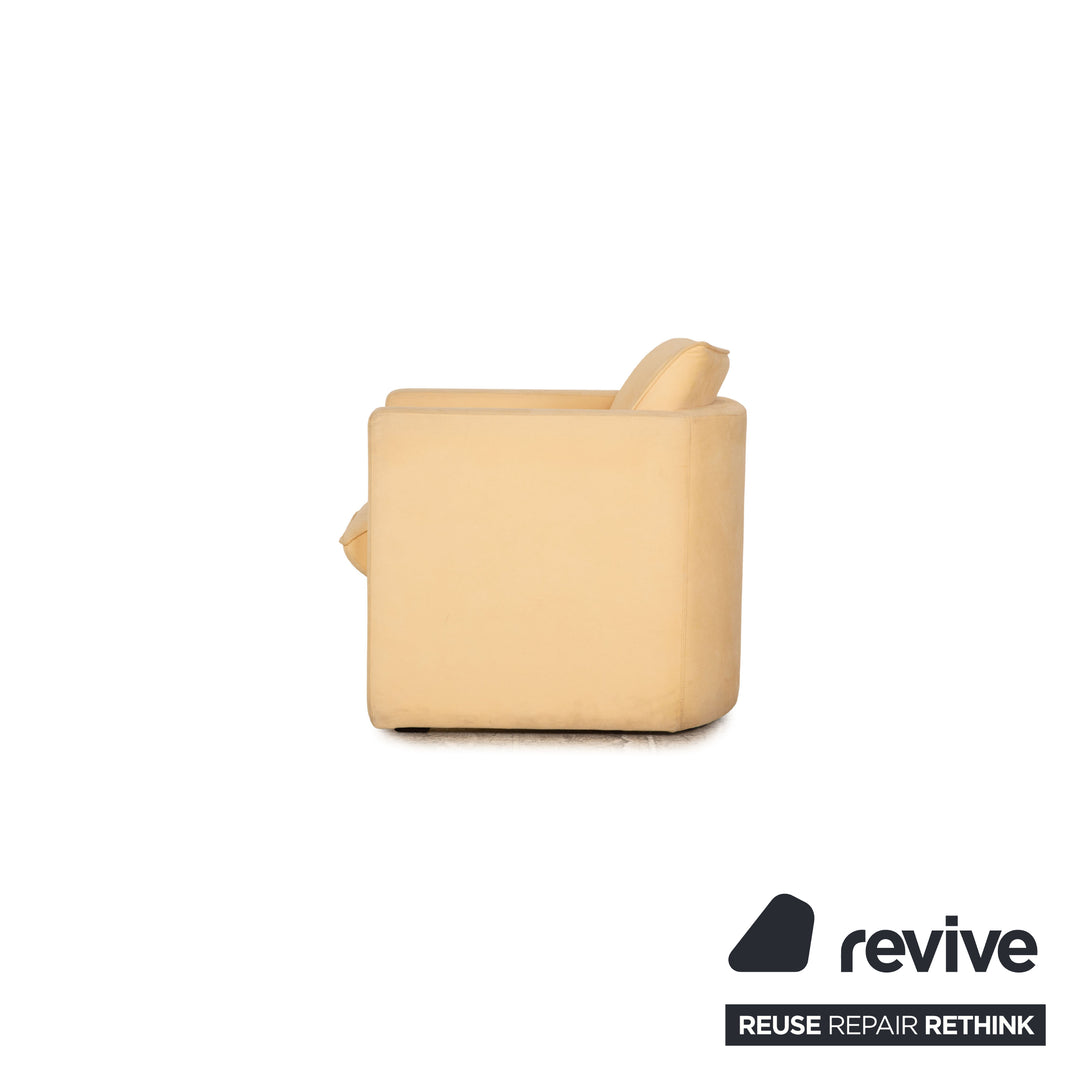 Leolux Stoff Sofa Garnitur Beige Dreisitzer 2x Sessel Couch