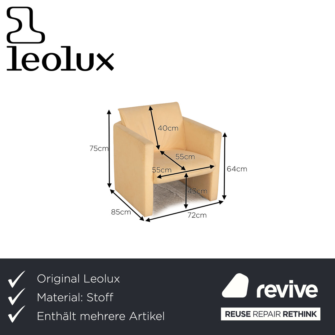 Leolux Stoff Sofa Garnitur Beige Dreisitzer 2x Sessel Couch