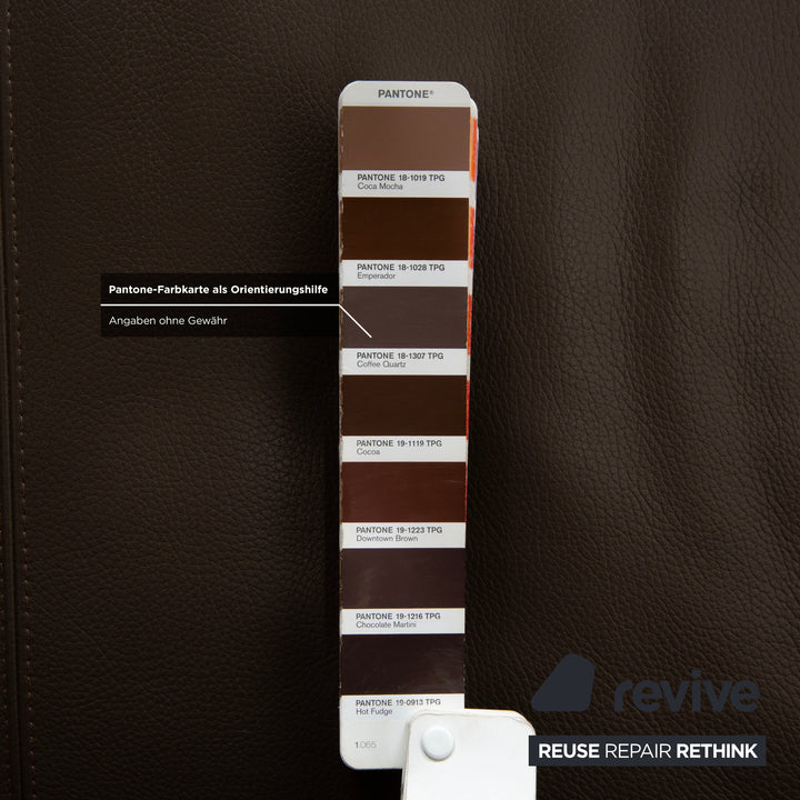 Leolux Tango Leder Zweisitzer Braun Taupe Grau Sofa Couch manuelle Funktion