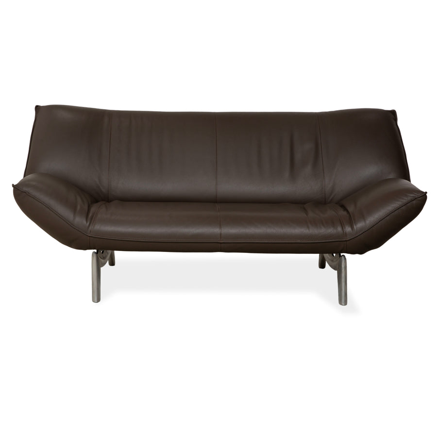 Leolux Tango Leder Zweisitzer Braun Taupe Grau Sofa Couch manuelle Funktion