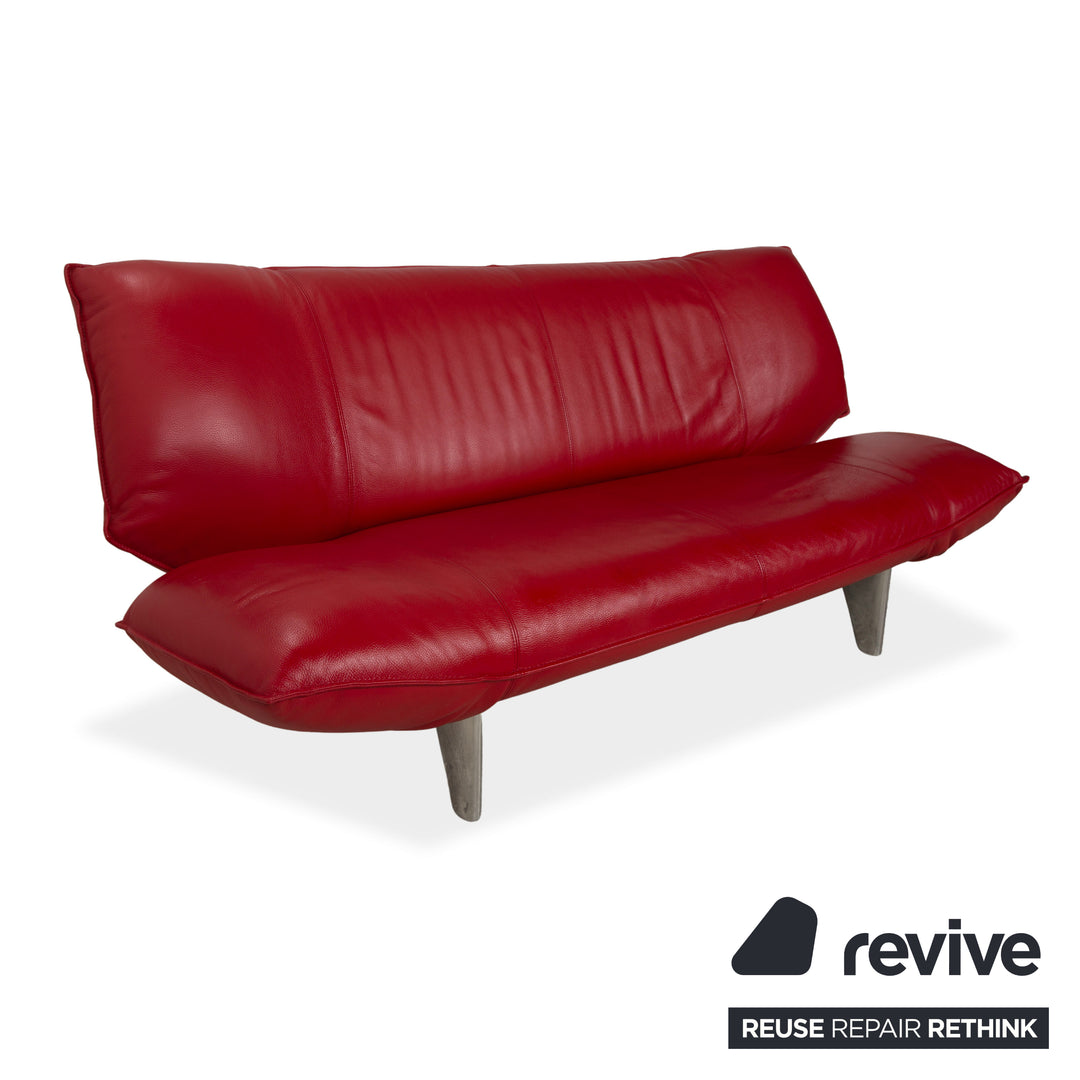 Leolux Tango Cuir Deux Places Rouge Fonction Manuelle
