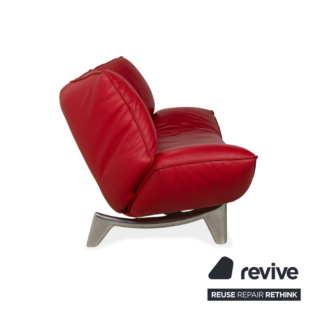 Leolux Tango Cuir Deux Places Rouge Fonction Manuelle