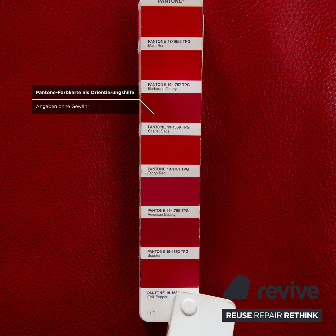 Leolux Tango Leather Two-Seater Red Manual Function