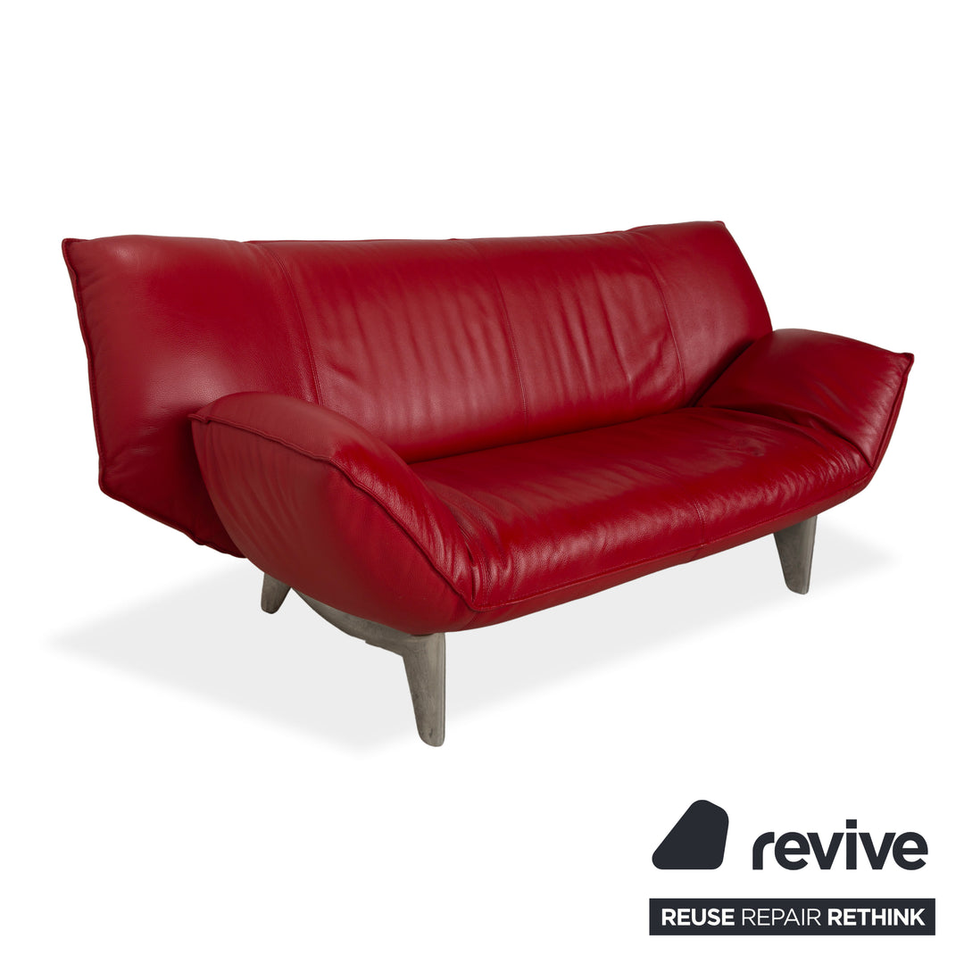 Leolux Tango Leather Two-Seater Red Manual Function