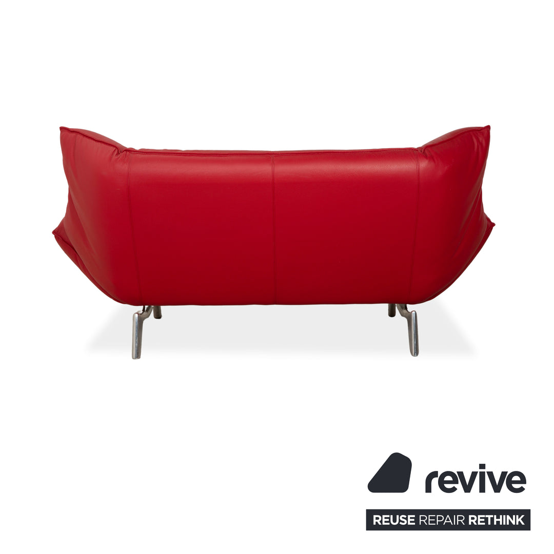 Leolux Tango Leather Two-Seater Red Manual Function