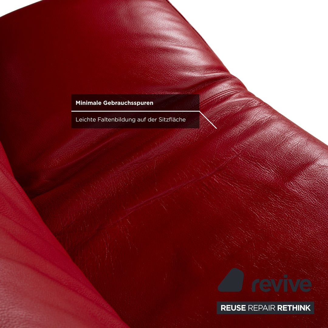 Leolux Tango Leather Two-Seater Red Manual Function