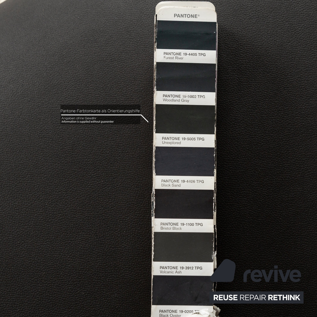 Leolux Tango cuir végétalien deux places noir fonction manuelle canapé retapissé