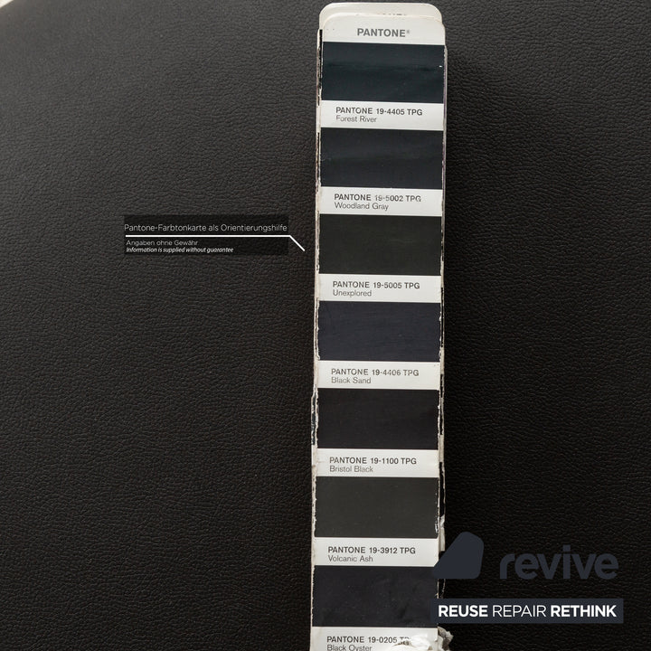 Leolux Tango cuir végétalien deux places noir fonction manuelle canapé retapissé