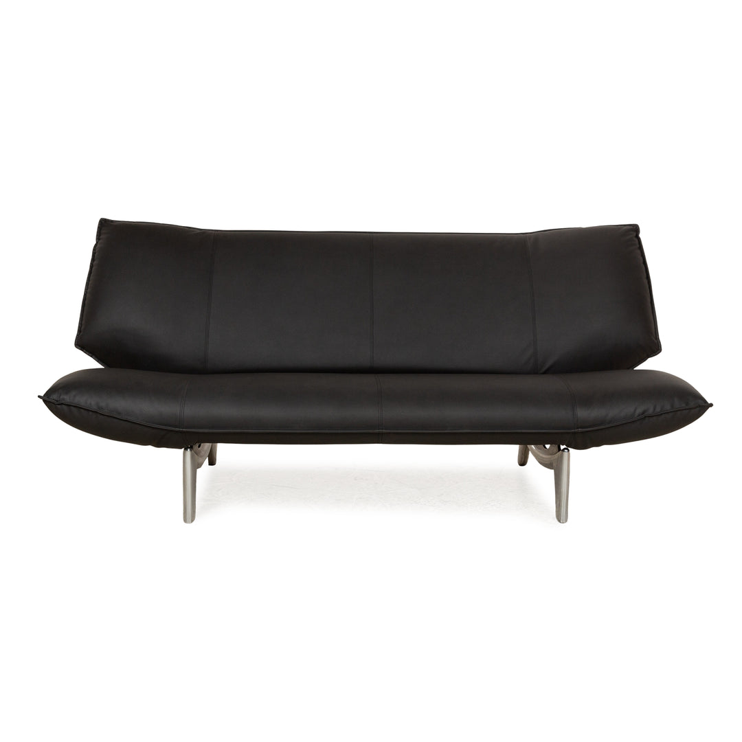 Leolux Tango cuir végétalien deux places noir fonction manuelle canapé retapissé