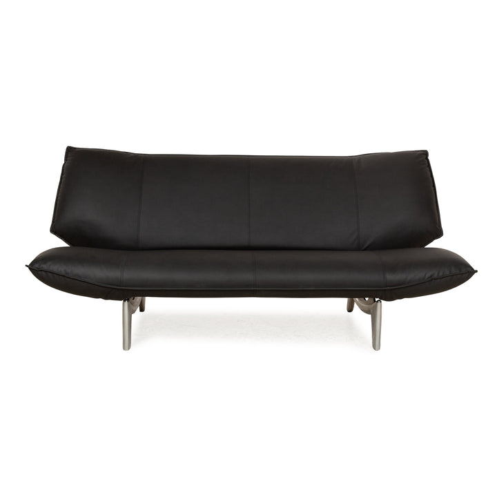 Leolux Tango cuir végétalien deux places noir fonction manuelle canapé retapissé