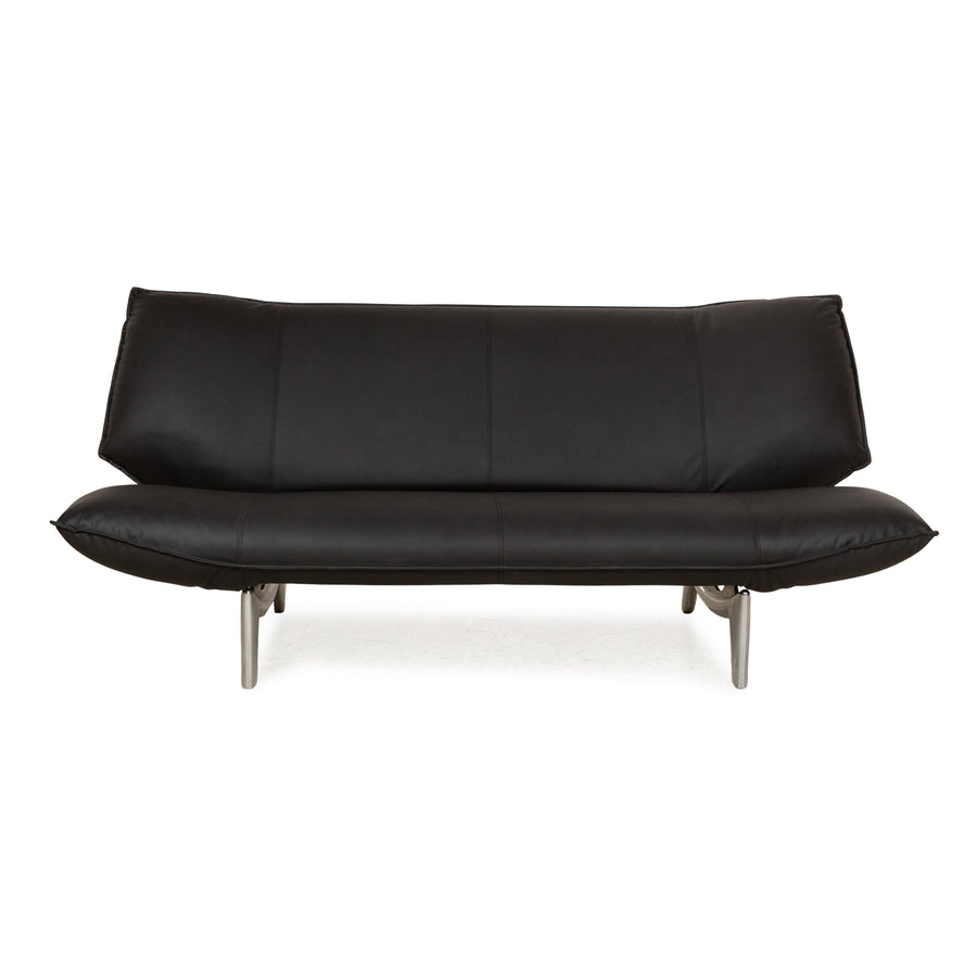 Leolux Tango cuir végétalien deux places noir fonction manuelle canapé retapissé