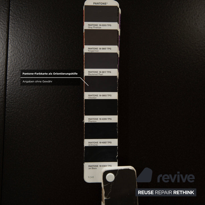 Leolux Trias wooden dining table black anthracite manual function extension function