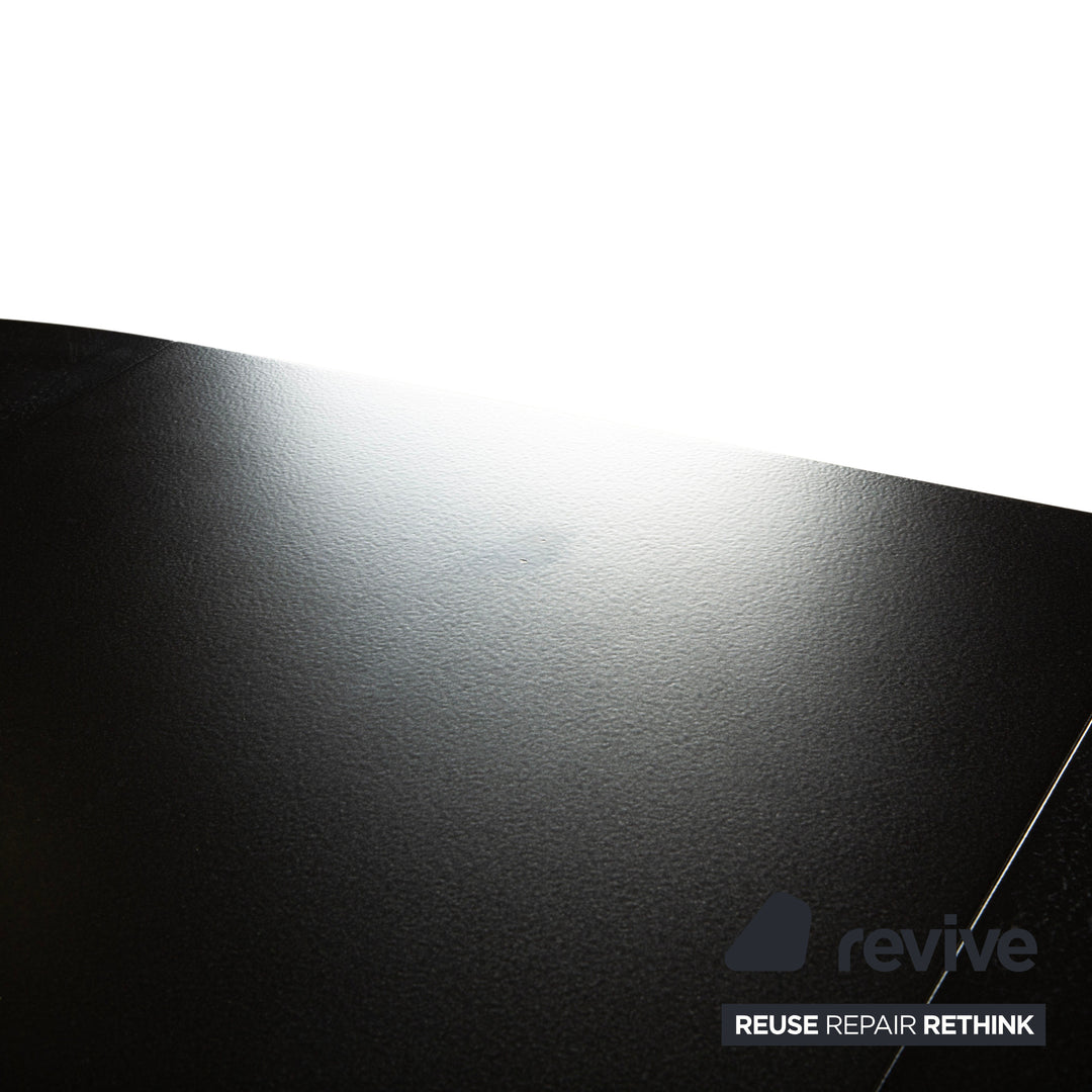 Leolux Trias wooden dining table black anthracite manual function extension function