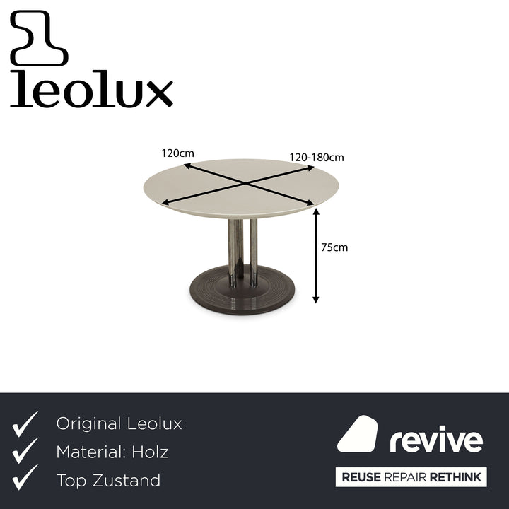 Leolux Trias table à manger en bois blanc fonction extensible