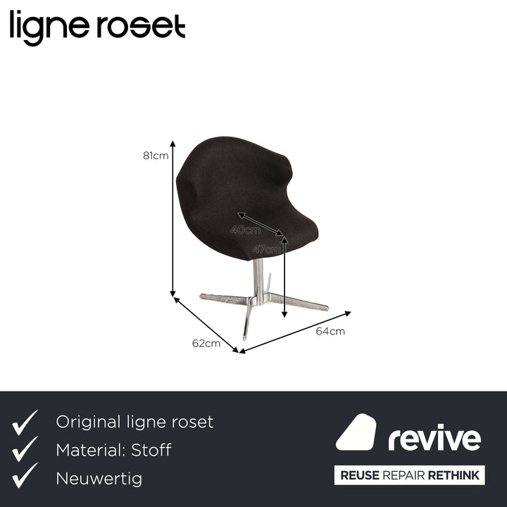 ligne roset fauteuil en tissu Alster gris fonction gris foncé