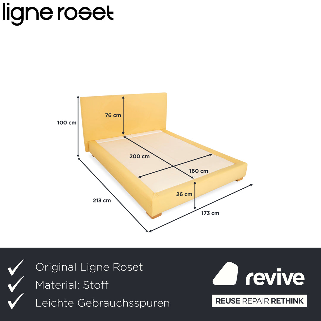 ligne roset Anna Stoff Bett Creme Gelb