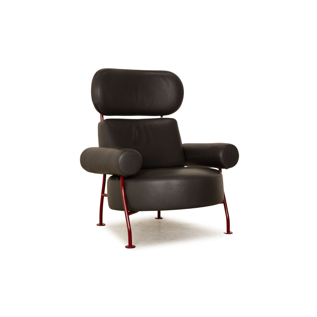 ligne roset Astair leather armchair anthracite