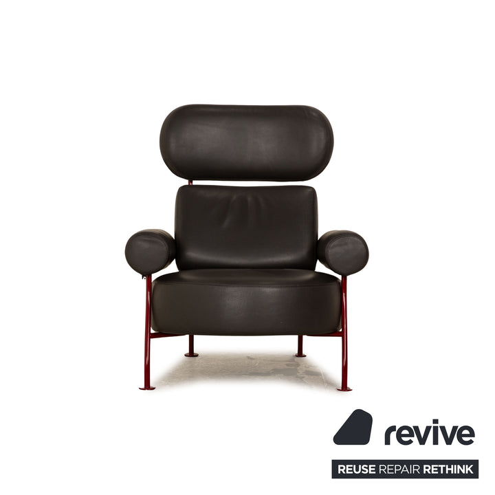 ligne roset Astair leather armchair anthracite