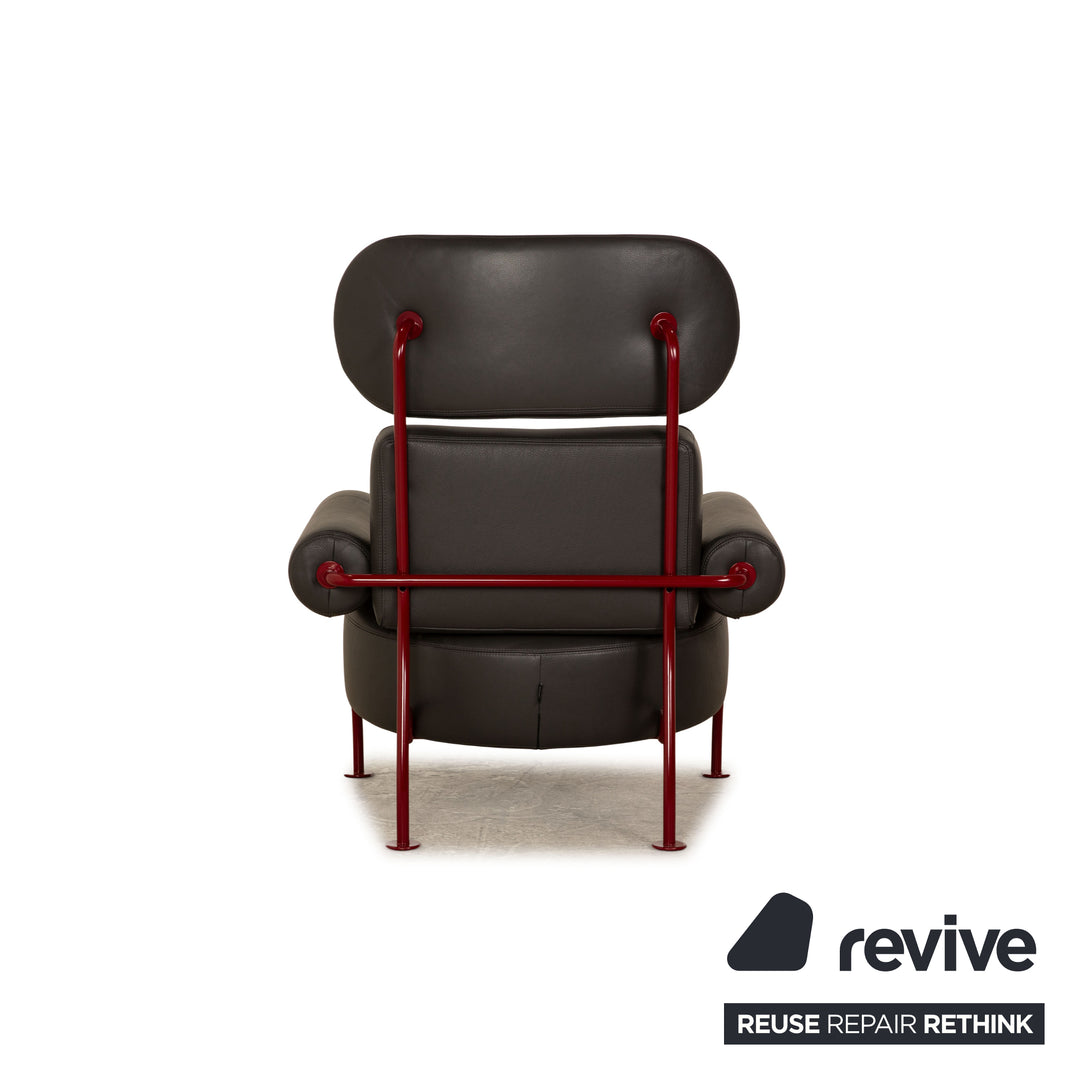 ligne roset Astair leather armchair anthracite