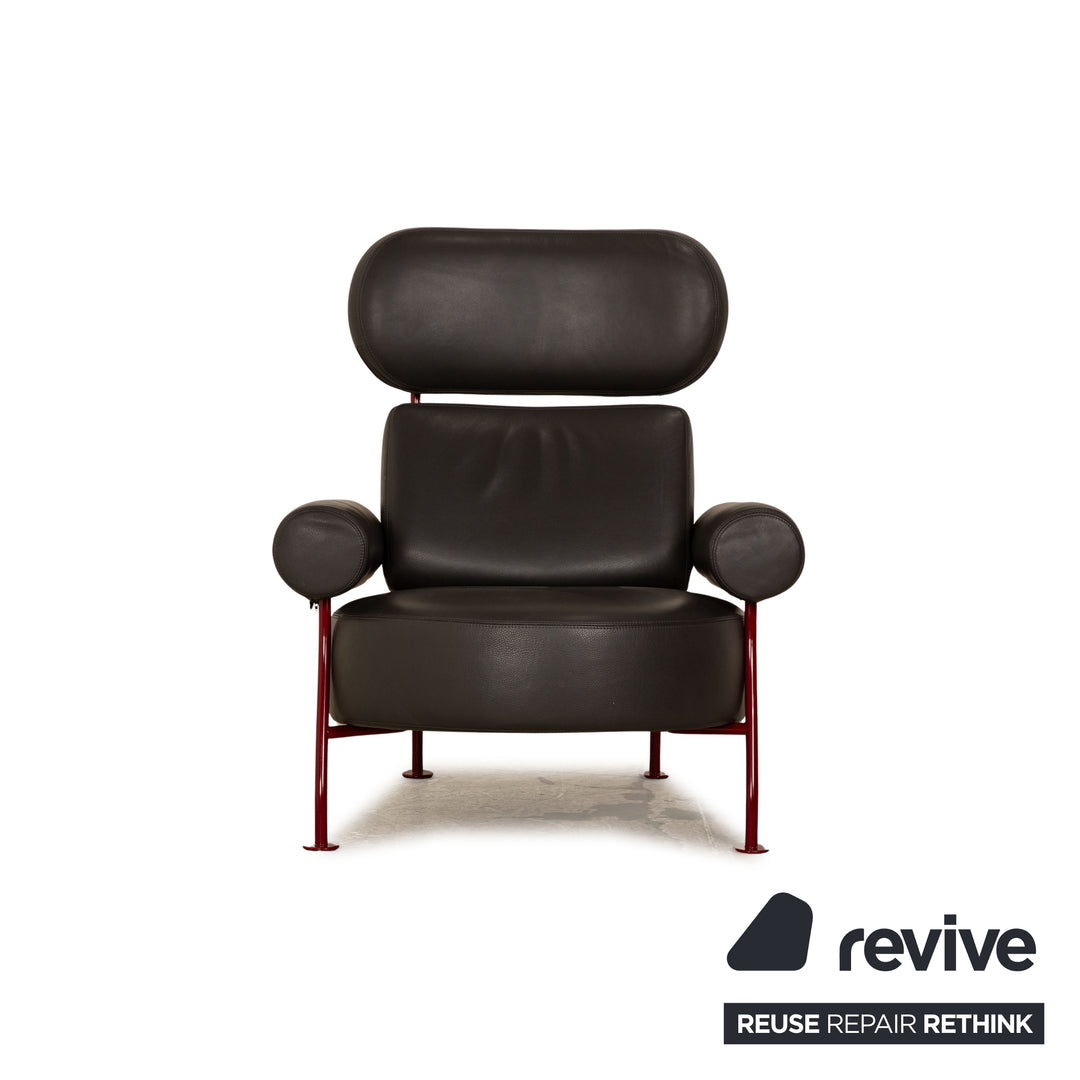ligne roset Astair leather armchair set anthracite
