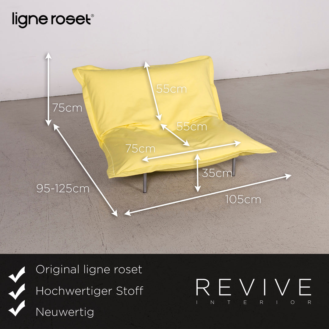 ligne roset Multy Calin Designer Stoff Sofa Garnitur Gelb Dreisitzer Sessel Couch Funktion #8319