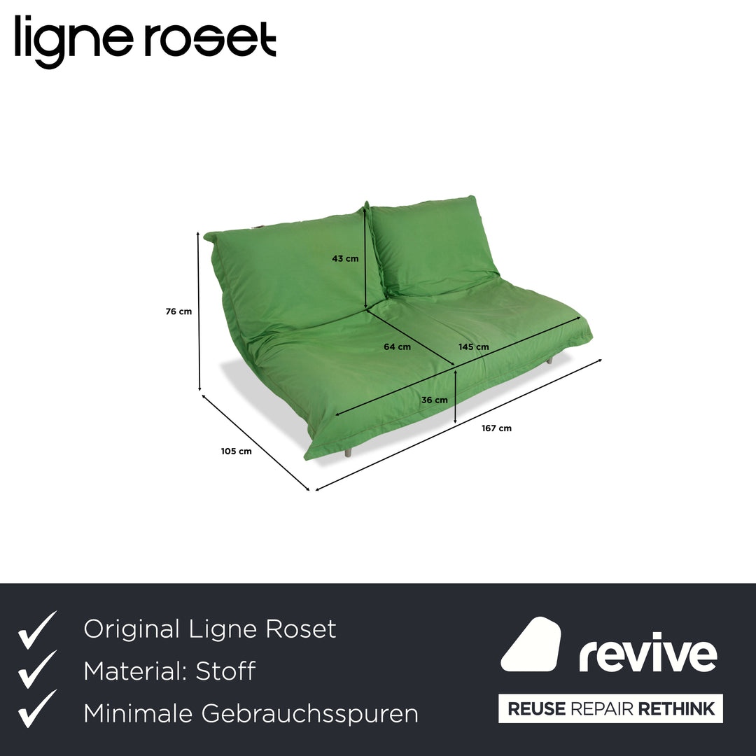 Ligne Roset Calin Stoff Zweisitzer Limette Grün Sofa Couch