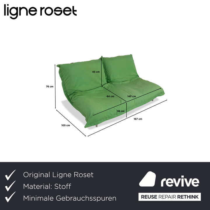 Ligne Roset Calin Stoff Zweisitzer Limette Grün Sofa Couch