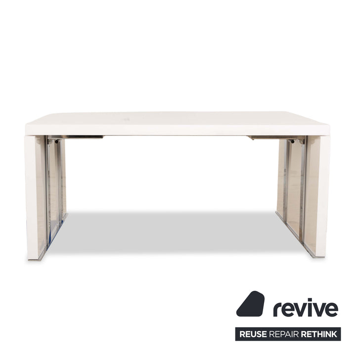 ligne roset Cineline Holz Esstisch Creme Weiß Ausziehfunktion 160-293 x 100 cm