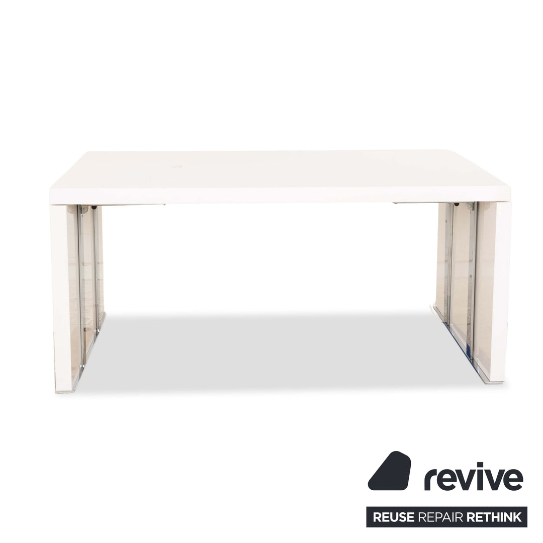 ligne roset Cineline wooden dining table cream white extension function 160-293 x 100 cm