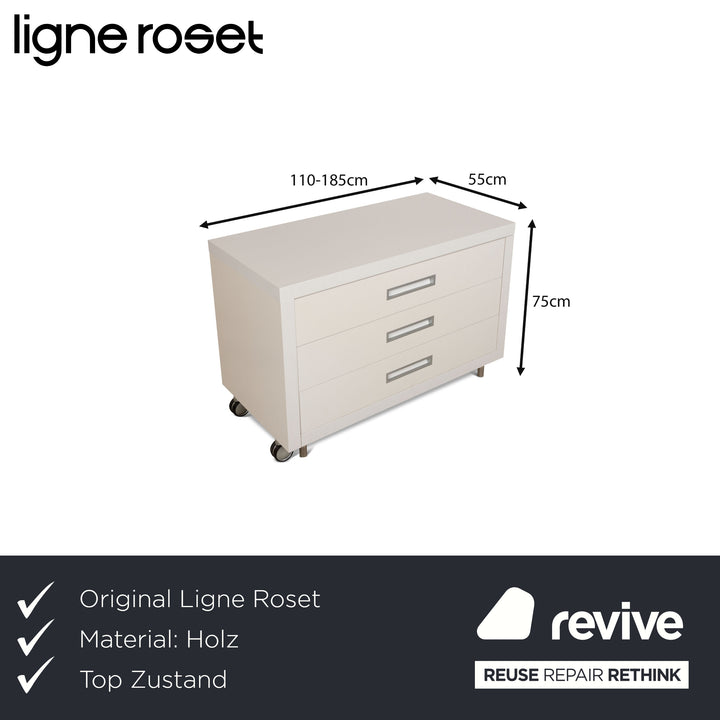 ligne roset Cineline wooden sideboard white manual function chest of drawers