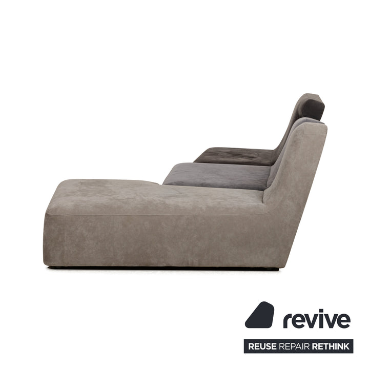 Ligne Roset Confluences Fabric Corner Sofa Grey Grey-Blue BlackSofa Couch