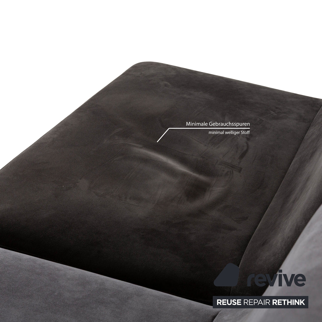Ligne Roset Confluences Fabric Corner Sofa Grey Grey-Blue BlackSofa Couch