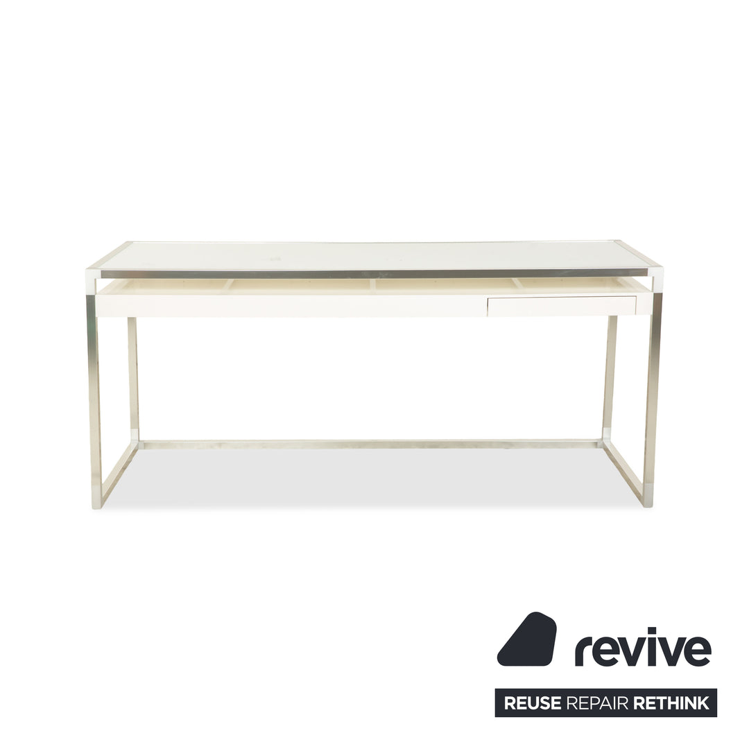 ligne roset Contour Glas Schreibtisch Weiß Homeoffice Büro Schublade