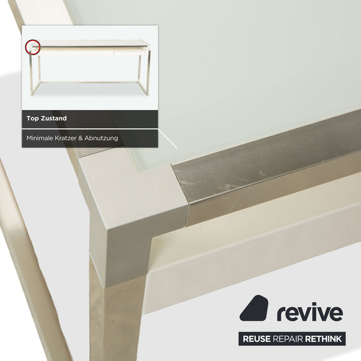 ligne roset Contour Glas Schreibtisch Weiß Homeoffice Büro Schublade