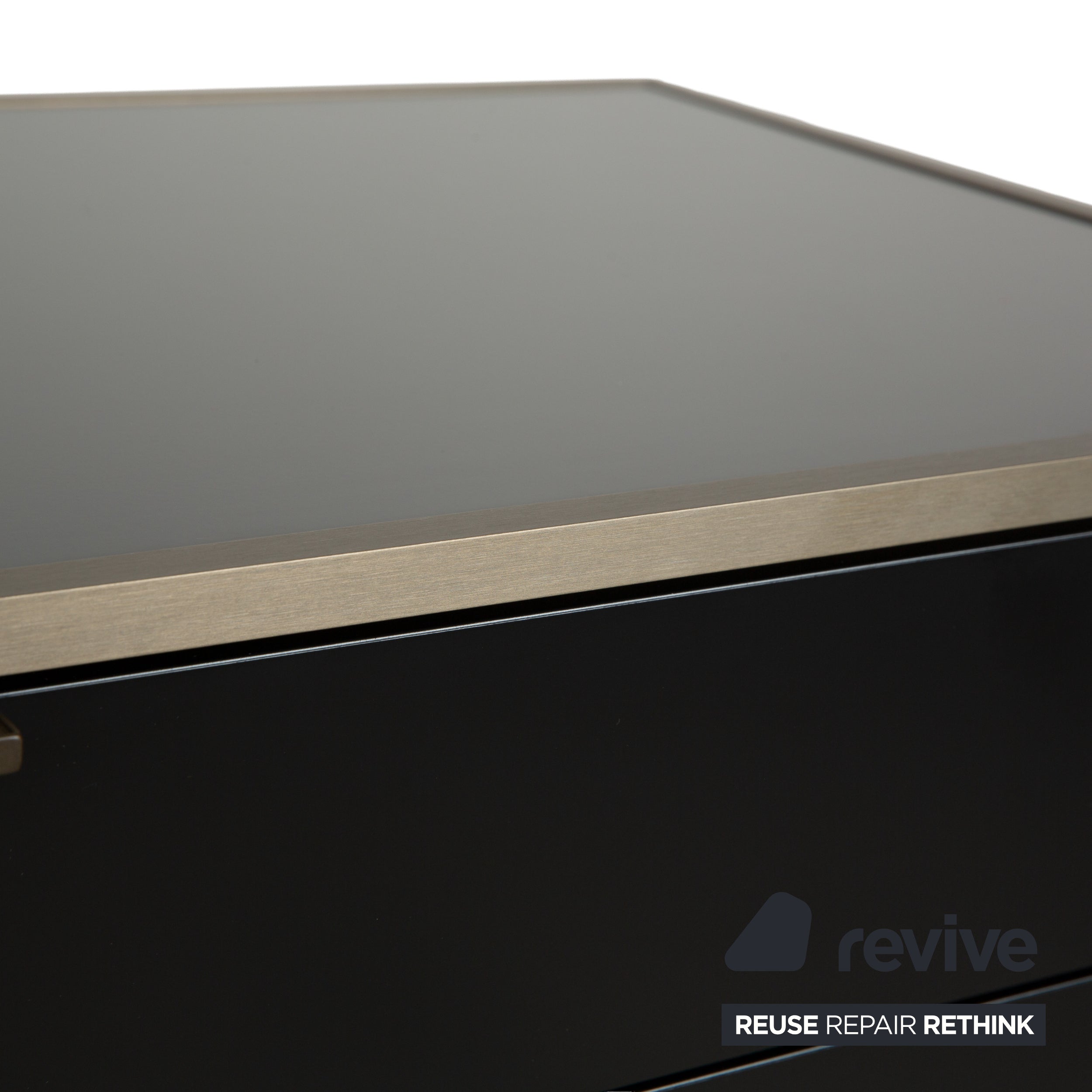 Ligne Roset Dita wooden sideboard anthracite metal drawers