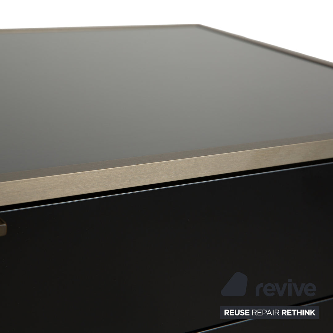 Ligne Roset Dita wooden sideboard anthracite metal drawers