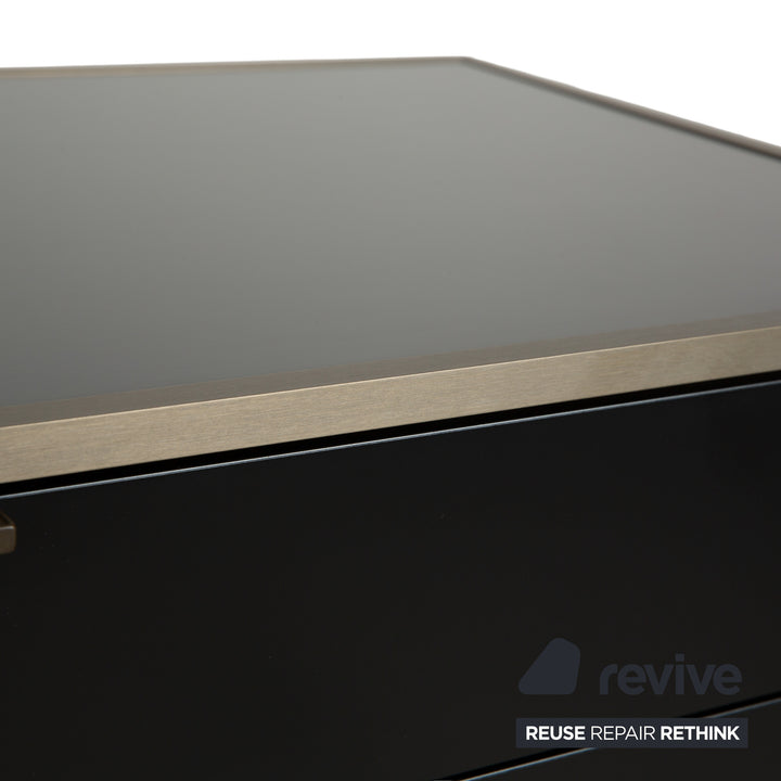 Ligne Roset Dita wooden sideboard anthracite metal drawers