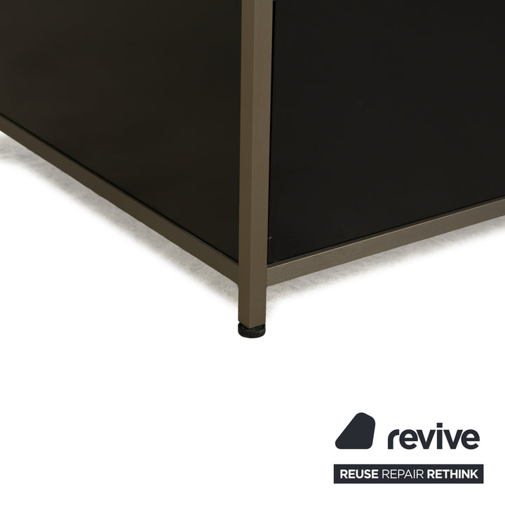 Ligne Roset Dita wooden sideboard anthracite metal drawers